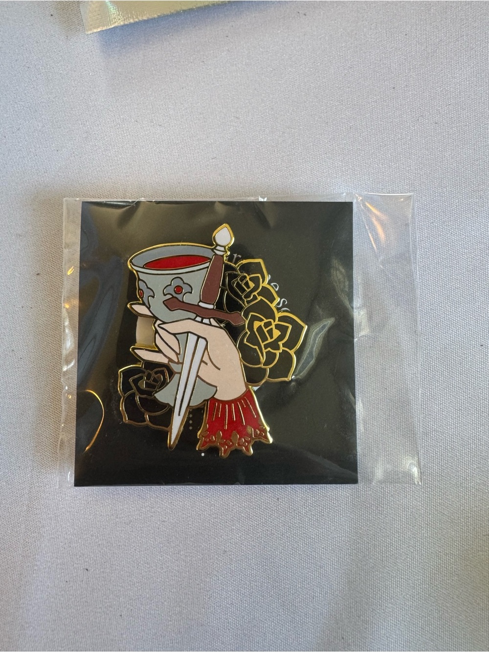 Bookish merch pin from Karina Halle Dracula duet - The Arcane Society